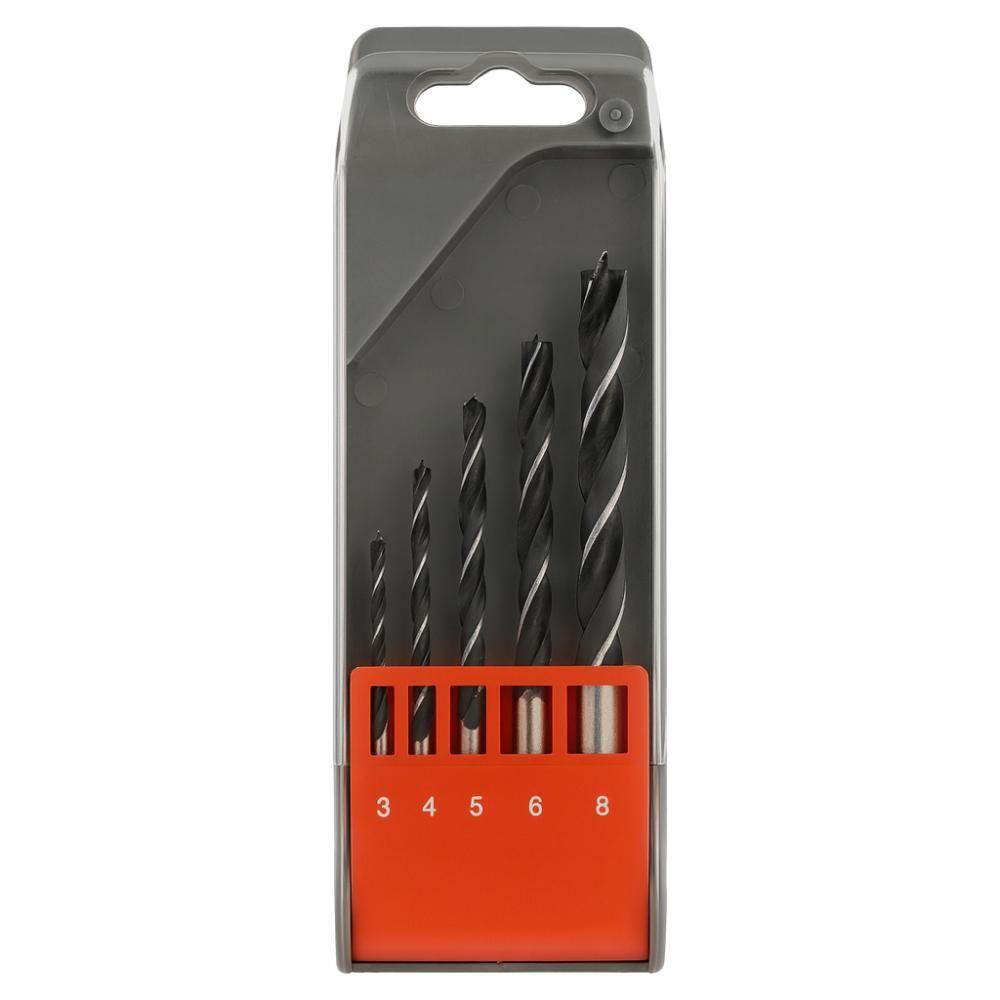 Mèches à Bois - BOXBRICO - Lot de 5 - Ø 3-8 mm - Acier Haute Qualité - Étui de Rangement