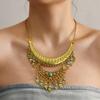 Retro Bohemian Drop Pendant Necklace With Alloy Waterdrop Shape For Fashion Enthusiasts