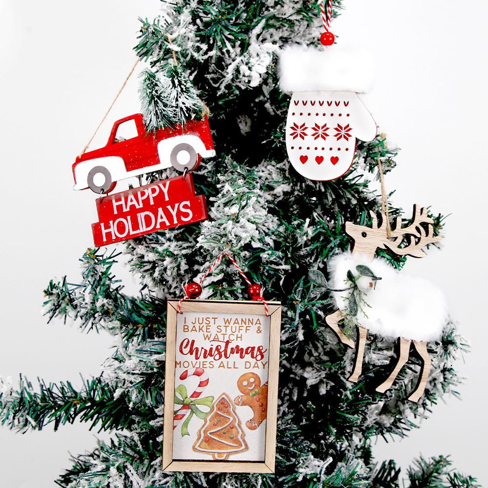 Charming Wooden Christmas Ornament Garden Decor Featuring Adorable Reindeer Design