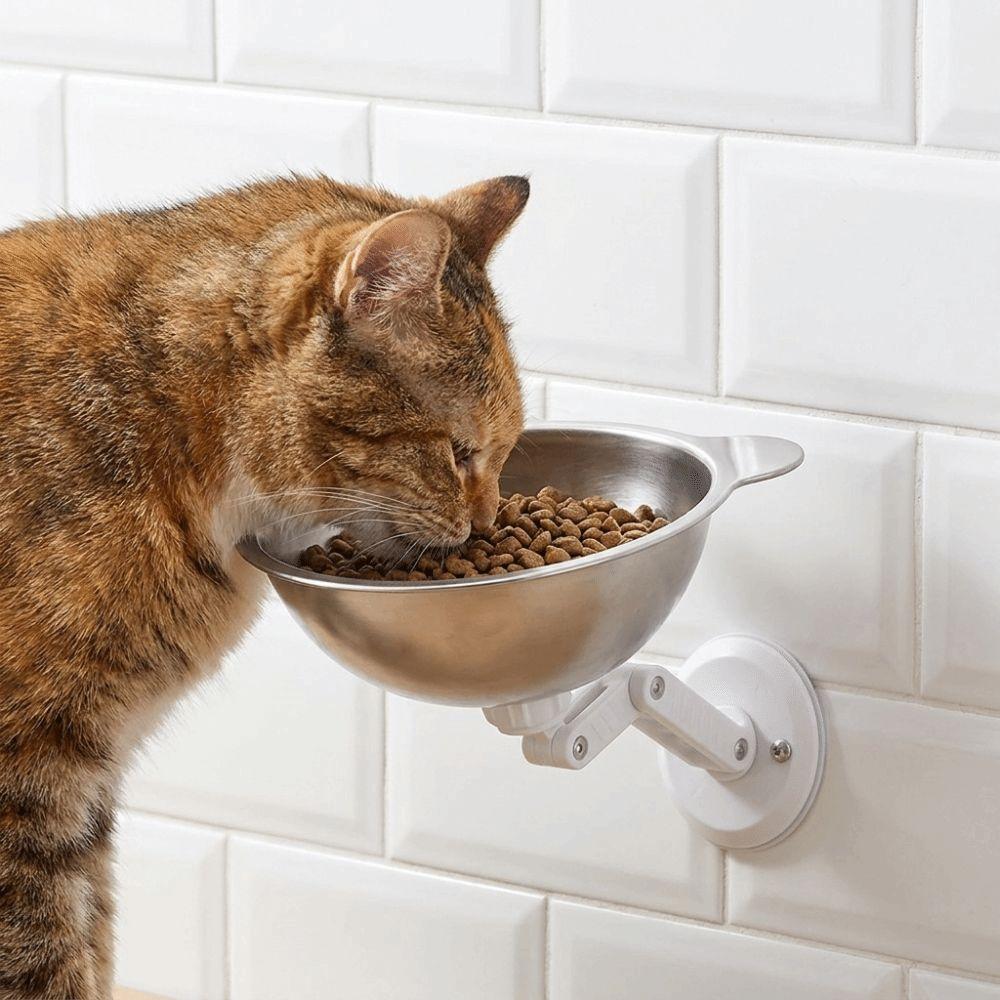 Space Saving Wall Mounted Dog Bowl Height Adjustable Cat Food Bowl for Cats and Dogs