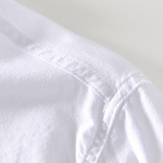 Fall Spring Men Shirt Stand Collar Slim Fit Solid Color Half Single-breasted Long Sleeves Pullover Casual Daily Wear Office Top