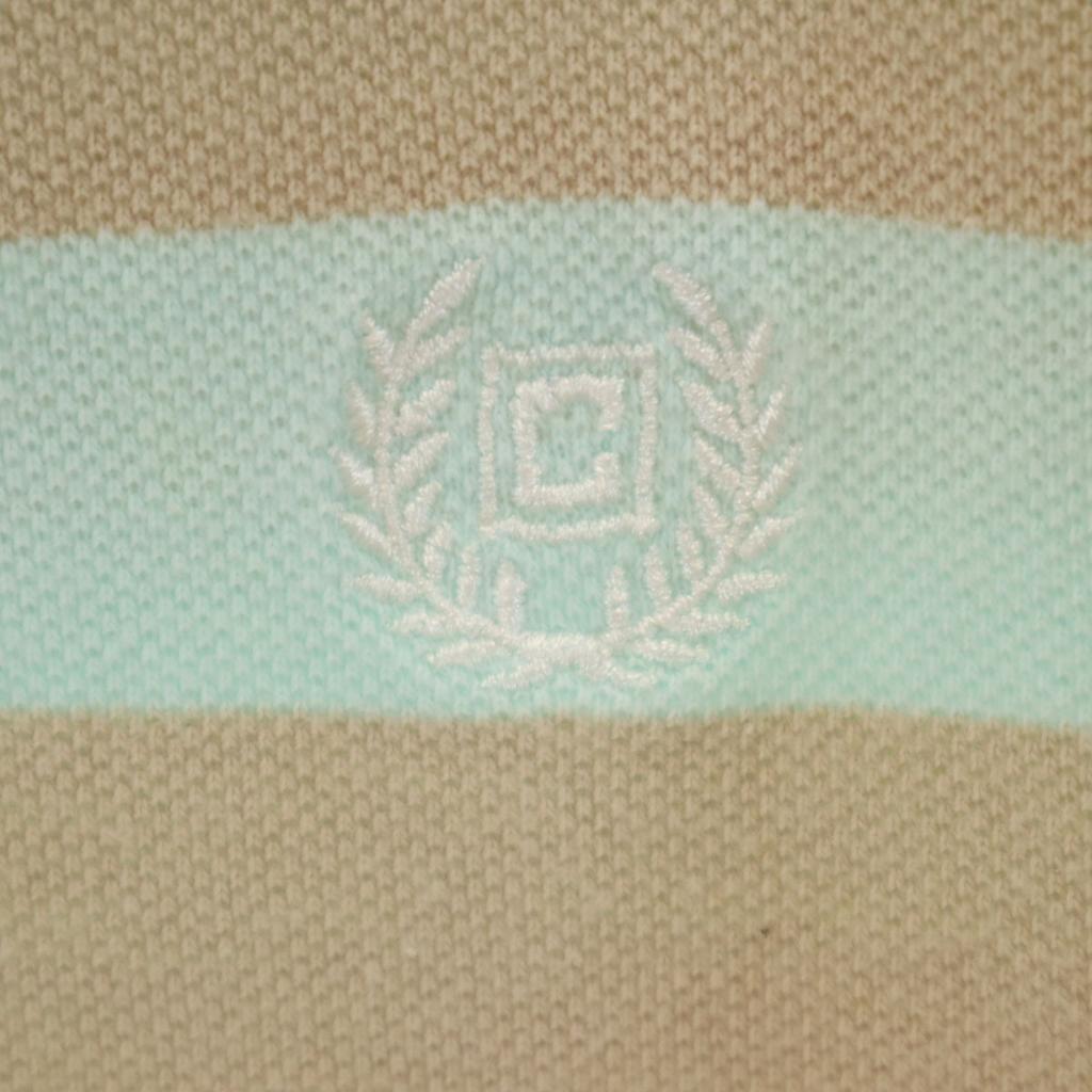 Chaps Border Pattern Short Sleeve Polo Shirt L Mint System Fawn Men's Used
