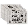 Strawberry Thief William Morris Placemats Set of 6, Floral Bird Washable Linen Place Mat Heat Resistant Non Slip Kitchen Dining Table Mats 12x18 Inch