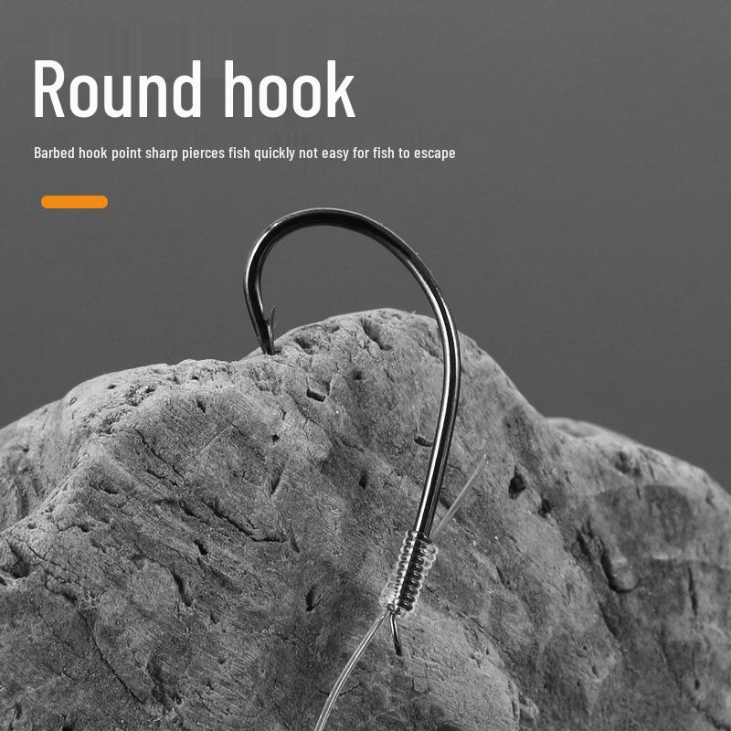 Sea Fishing Pre-tied Circle Hooks with Barbs in Hook Box and Bucket