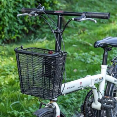 Cesta de Alambre de Hierro para Bicicleta de Liberación Rápida con Asa, Montaje Frontal Universal para Fácil Instalación y Retirada