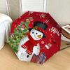 1pc Christmas Snowman Decorations Umbrella with Plastic Handle,Suitable for All Seasons Home Travel Outdoor UmbrellaDD253
