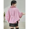 Big Fur Collar High-End Belt Shawl Cape Temperament Stand-Up Collar Short Coat Women