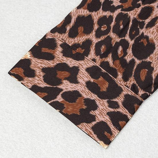 Turn-down Collar Shirt Lightweight Plus Size Leopard Print Shirt Top Streetwear