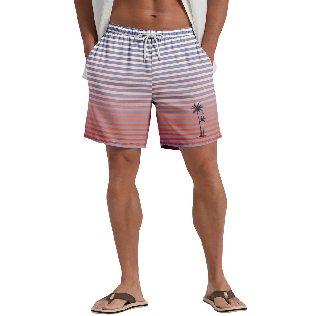 Hawaiian Plant Printed Men's Casual Beach Shorts