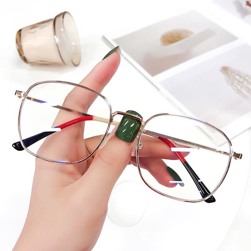 Fashion unisex square Plain glasses for men women Metal frame glasses for party eyeglasses Gentle Black Edging frame