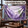 Space Cosmic Theme Throw Blanket Custom Name Text Personalized Blanket Soft Cozy Blanket for Home Sofa Bed