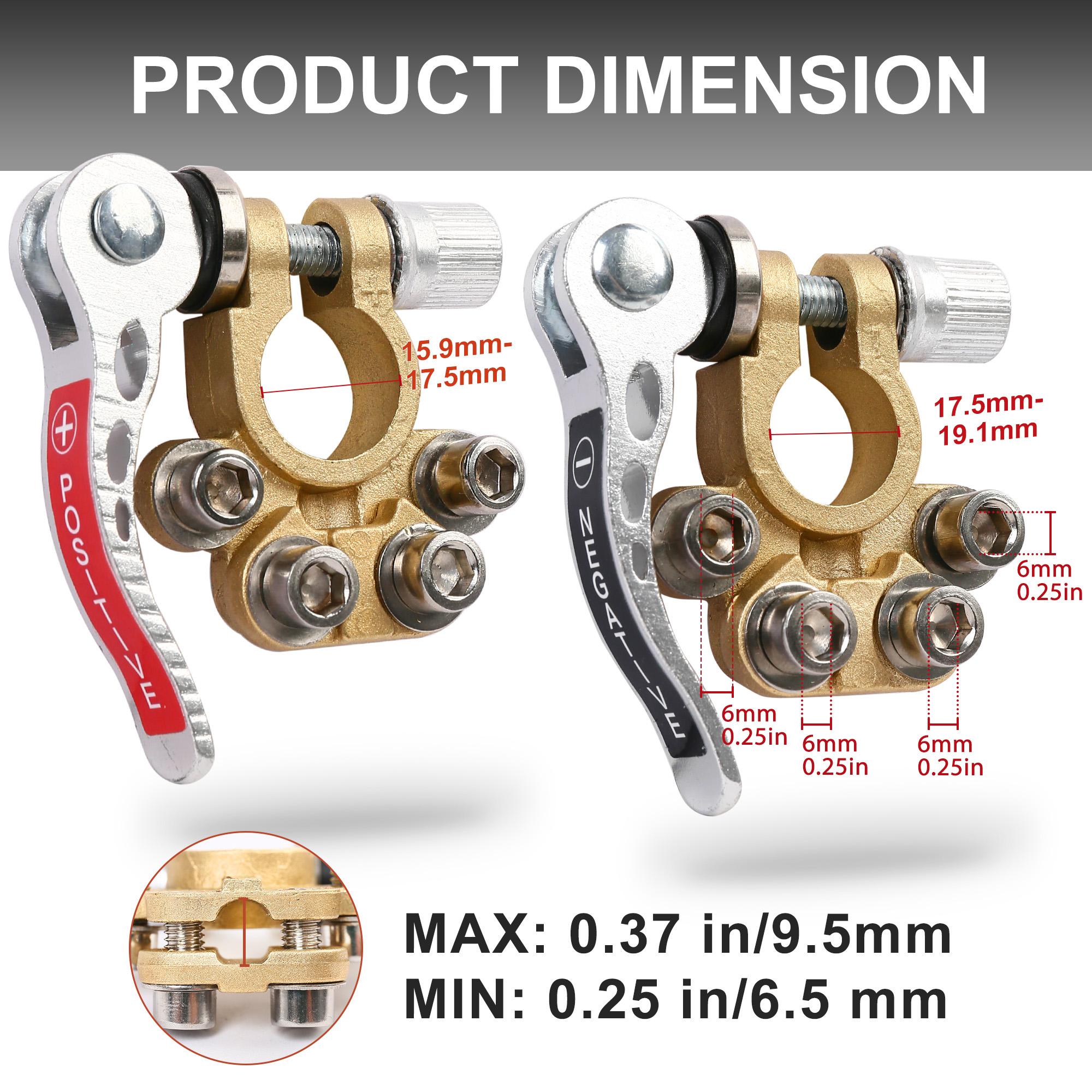 2pcs Thickened Positive And Negative Car Battery Stake Head Clips, Battery Terminal Clips Connectors Quick Release Disconnect United States