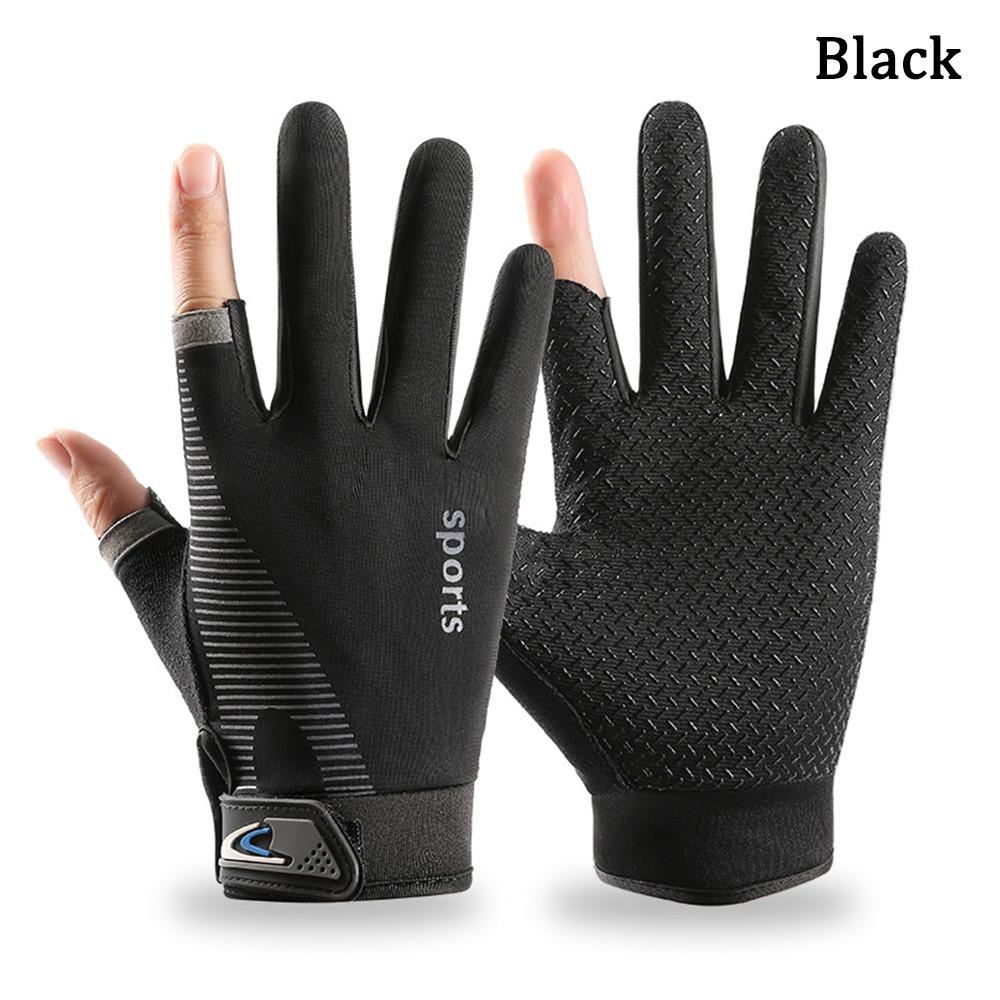 Sun Protection Fishing Gloves Anti-slip Cycling Gloves High Quality Ice Silk Halffinger Men