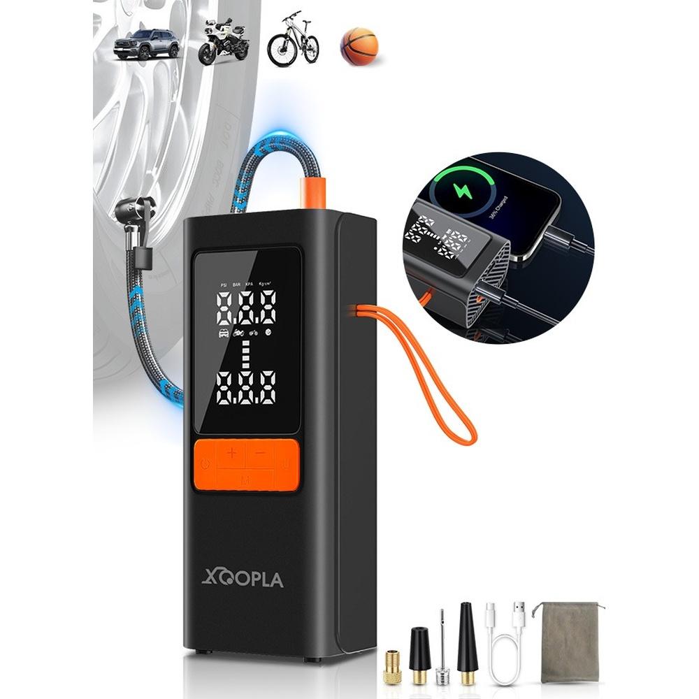 

Digital Car Tire Inflator Cordless Portable Air Compressor Electric Air Pump with 6000mAh/22.2Wh/11.1V Battery Power Bank and Auto Stop Fuction SOS E