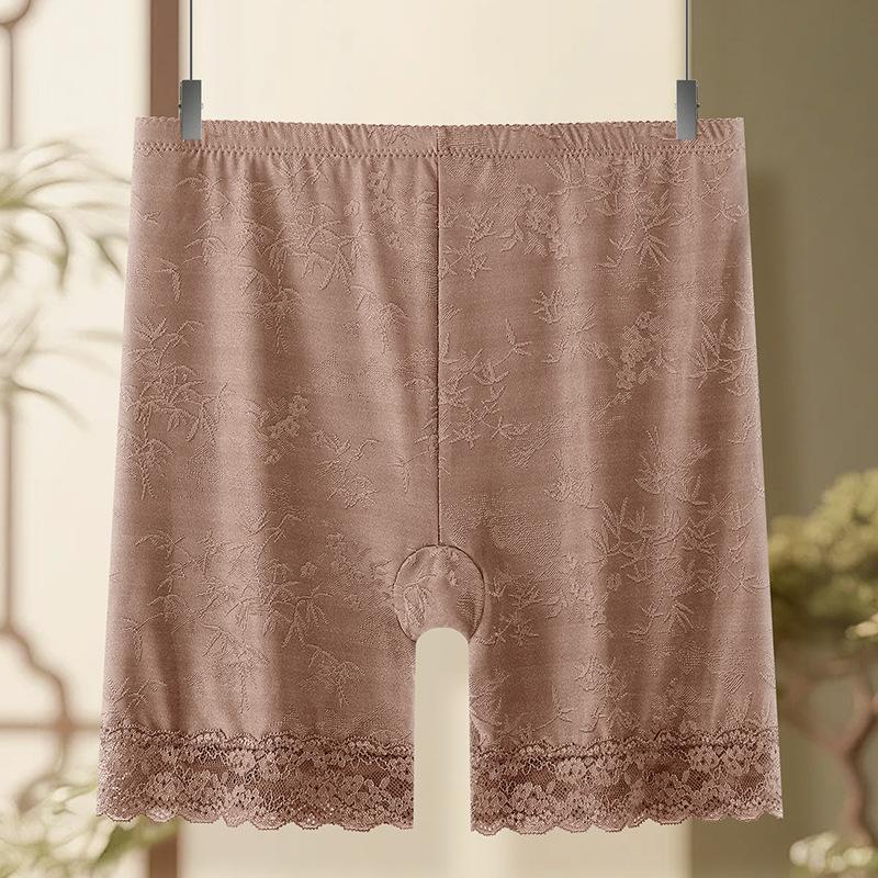Plus Size Female Summer Lace Flower Border Guard Goes Without Trace High Waist Safety Leggings