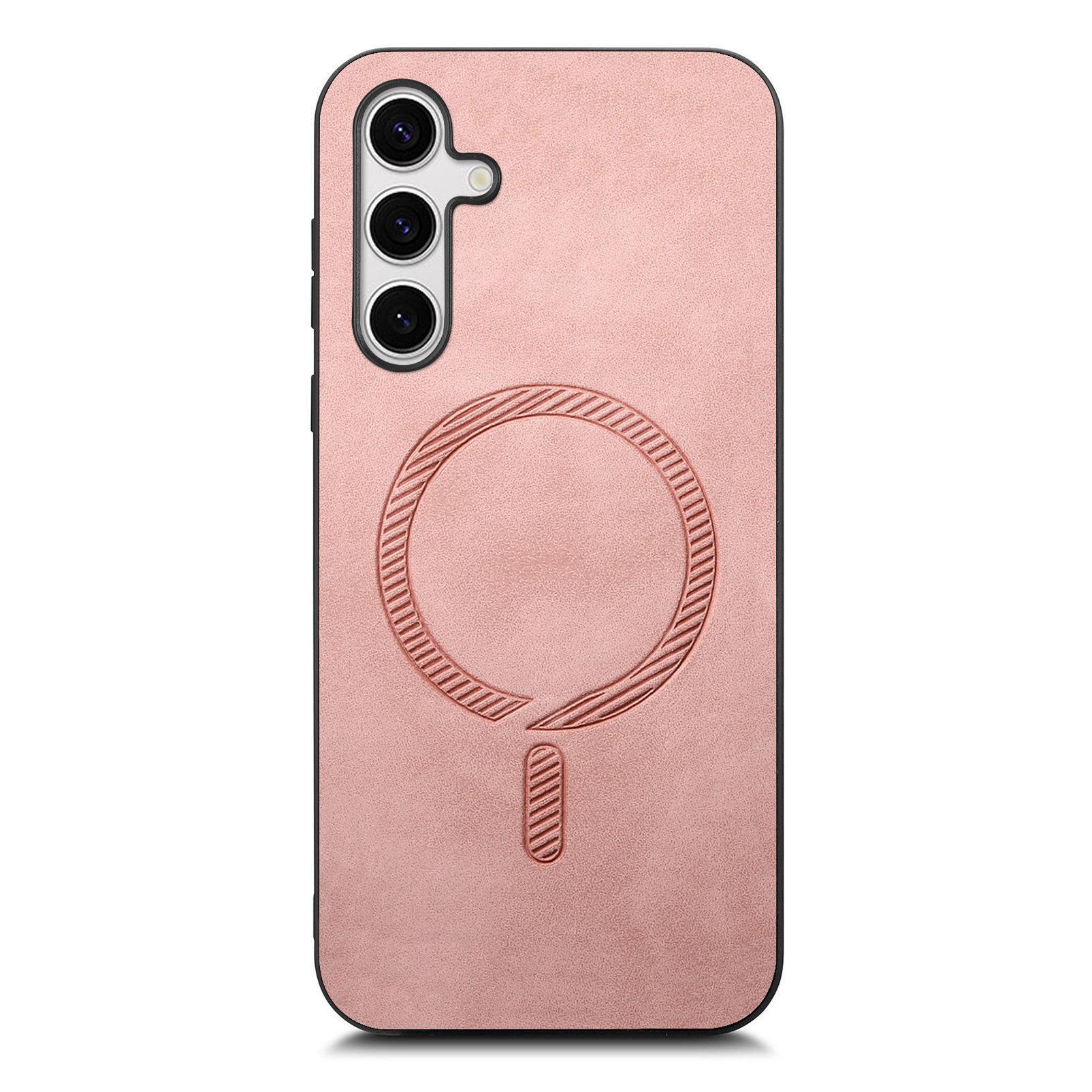 

For Samsung Galaxy S25+ Leather Back Magnetic Case Skin-touch Phone Cover E