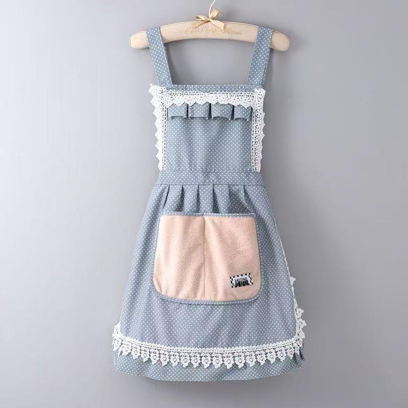Fashion Princess Short Lace Apron Breathable Waterproof Maid Summer Foreign Style Workwear Beauty Shop Household Cleaning Tools