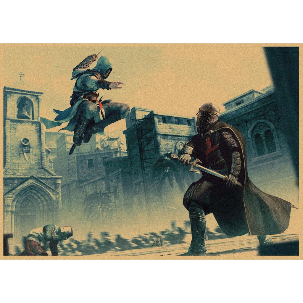 Assassin's Creed Retro Kraft Paper Wall Poster Mural 250