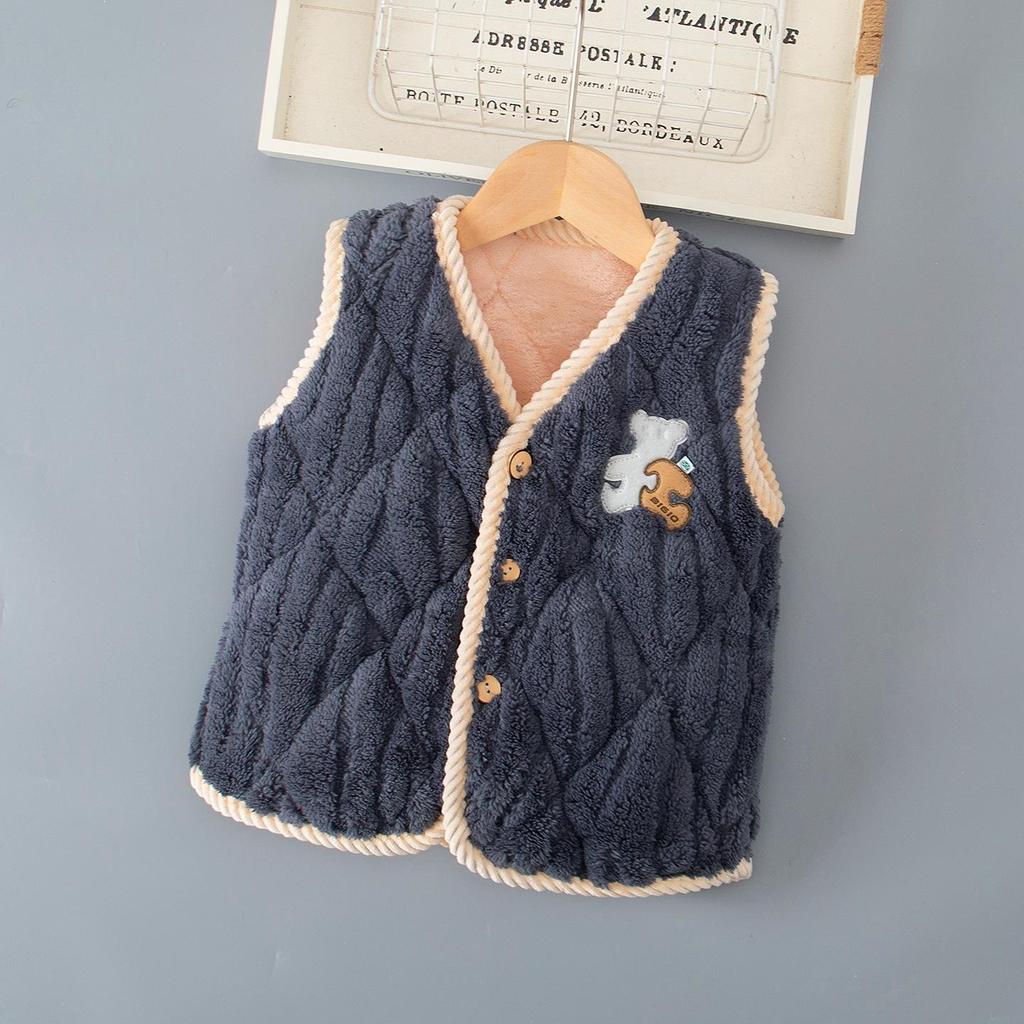 Kinder Flanell-Schlafweste mit Fleece-Futter: Verdicktes Korallenfleece-Baumwollmaterial für Jungen & Mädchen