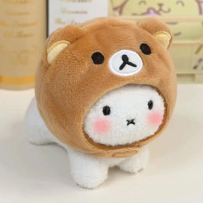 

Kawai Расслабленный Медведь Головной убор 10 см Хлопковая кукла Одежда для переодевания Милый мультяшный наряд Аксессуары для кукол