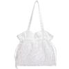 Borsa casual in tessuto plissettato, Borsa a spalla singola di grande capacità, Borsa da pendolare di nicchia con coulisse, Borsa tote
