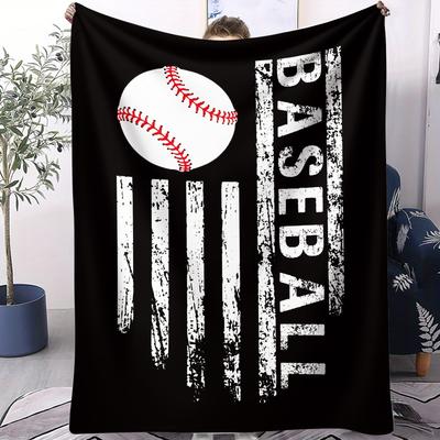 American Street Style Niche Edgy Print Fleece Blanket Quality Warm Cozy Blanket for Home Travel Office Multi-function&Universal