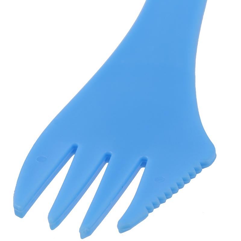 1Pc 3 In 1 Spoon Fork Cutter Travel Camping Hiking Picnic Utensils Plastic Spork