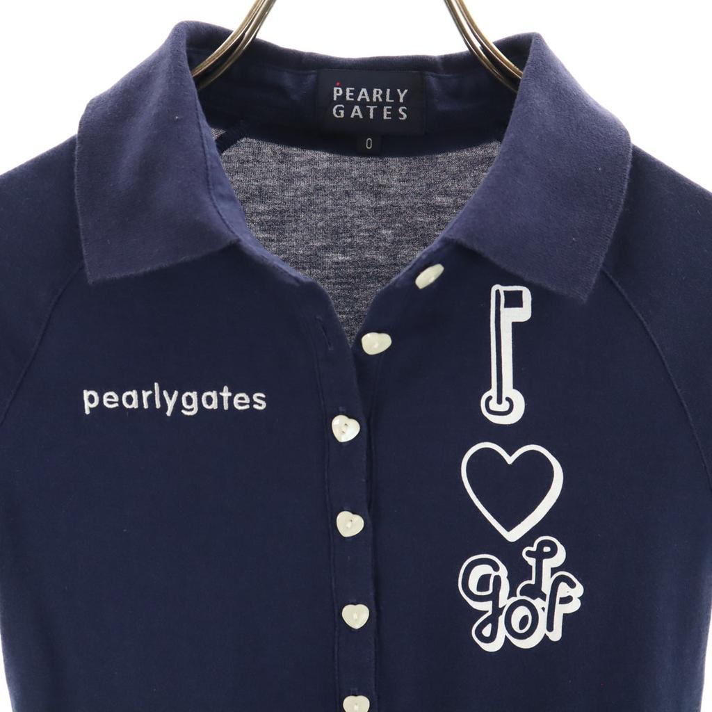 PEARLY GATES made in Japan golf Short sleeve Polo shirt Navy Women Used
