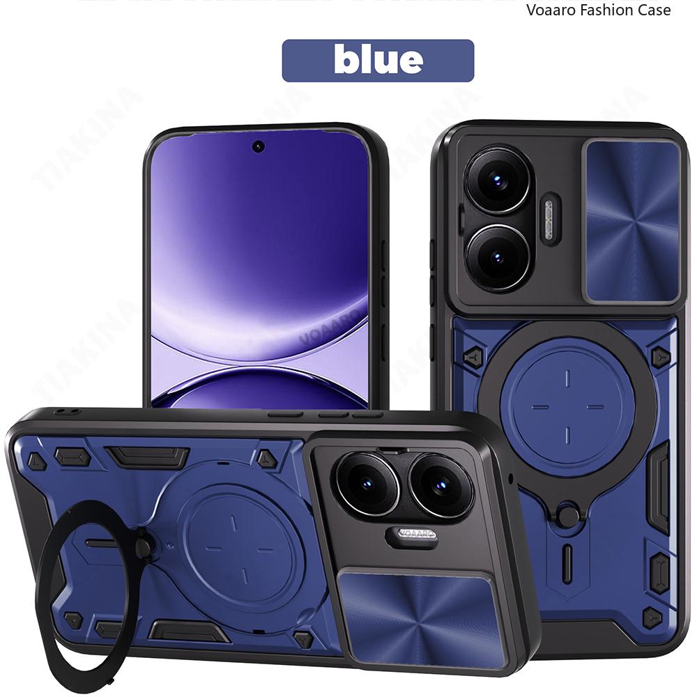 Slide Lens Camera Armor Funda for POCO F7 5G Case for Xiaomi Redmi Turbo 4 Pro 5G Case Magnetic Ring Kickstand Holder Cover