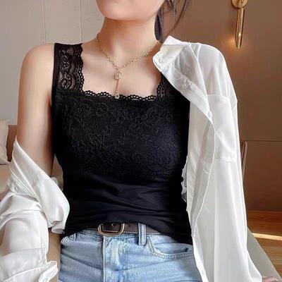 Women's Plus Size Slim Lace Camisole - Spring/Summer Anti-Exposure Sleeveless Top