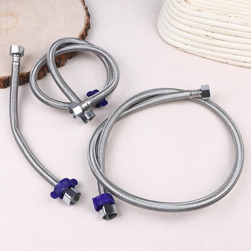 304 Stainless Steel Faucet Braided Water Pipe 1/2 Inch High Pressure Toilet Heater  And Cold Water Inlet Flexible Hose