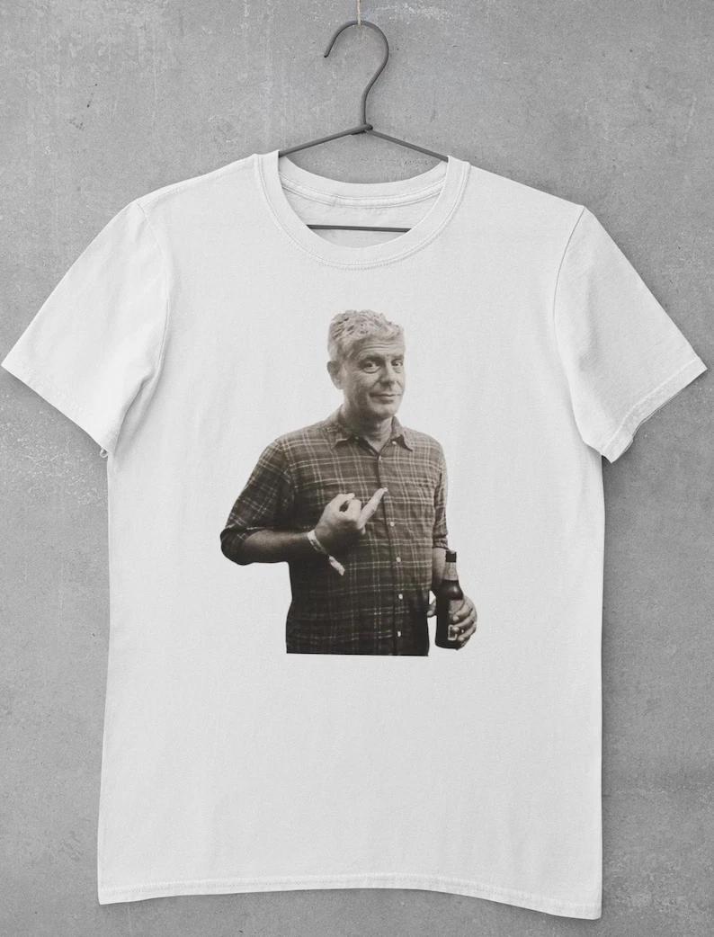Anthony Bourdain Middle Finger Shirt Original, Parts Unknown Shirt, Kitchen Conf M