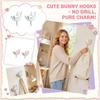 Bunny Wall Hooks Self Adhesive No Drilling Door Hooks for Bedroom Kitchen