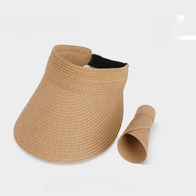 Summer Outdoor Sun Hat With Wide Brim For Women Casual Breathable Straw Hat For Sun Protection