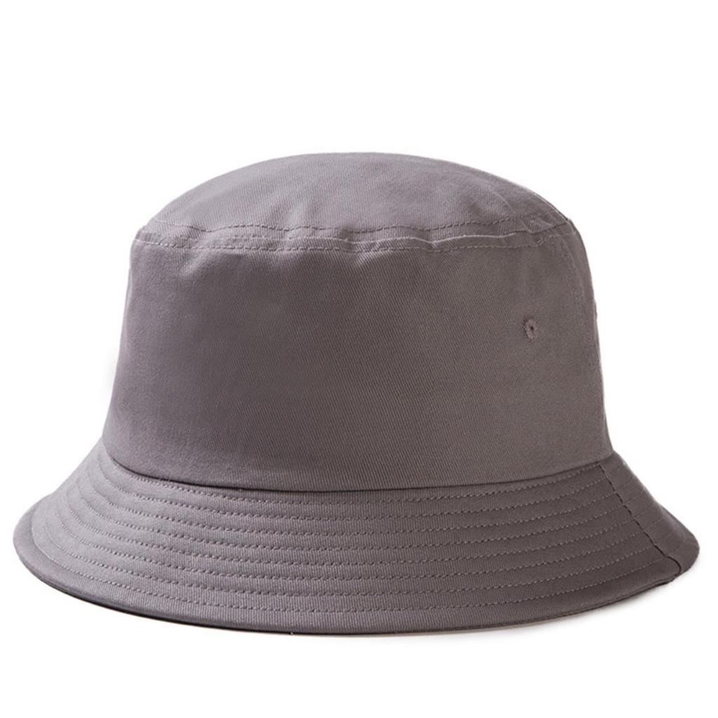 Custom Logo Pure Cotton Bucket Hat - Solid Color, Sun Protection for Outdoor Travel