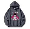 Autumn and Winter Models Are New Autumn Models Strawberry Bear Print Women's Clothing Hooded Disney Clothes Are Loose and Lazy
