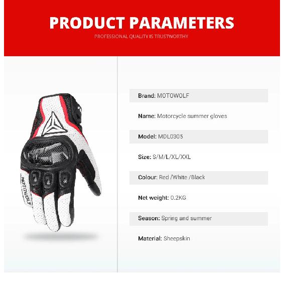 Motorcycle Gloves Men's Leather Gloves Wear-resistant Scratch Resistant Breathable Off-road Gloves Anti Slip Riding Equipment