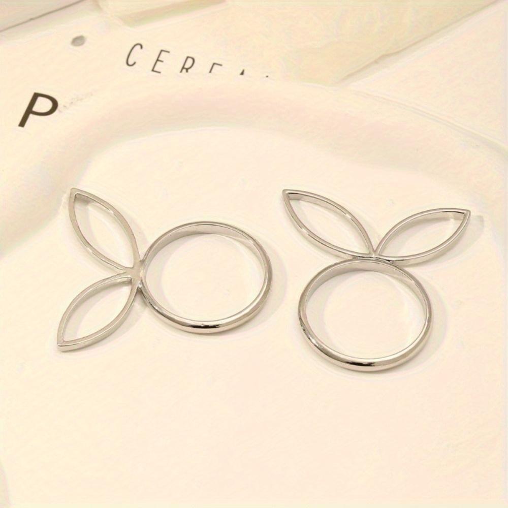 4Pcs Rabbit Ears Napkin Rings Bunny Head Napkin Holder Rings Buckles for Easter Holiday Wedding Party Dinning Table Decoration