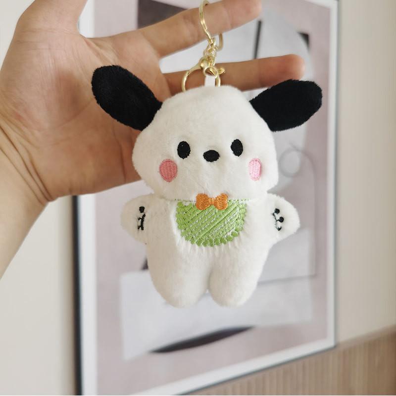 Adorable Plush Animal Keychain Soft Stuffed Toy With Pp Cotton In Blue Green And Orange