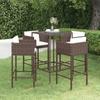 Day and Night - Day and Night 5-piece Garden Bar Set with Brown Synthetic Rattan Cushions