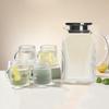 Yuzun 1500ml Striped Borosilicate Glass Pitcher & 4 Cups Set