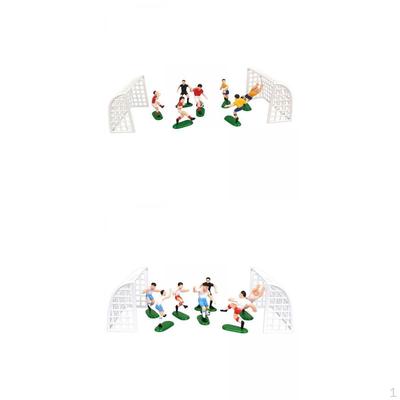 2x Football Cake Toppers Accessories Players for Baby Shower Baking Birthday