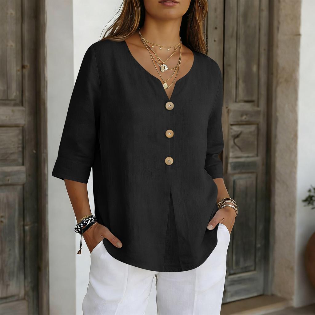 Rochii tip cămașă pentru femei Tricouri casual elegante cu mânecă 3/4 Topuri tip tunică Tricouri de bază Pulovere Cămăși de lucru