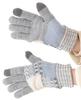 ELLE Cute Patchwork Knit Gloves with Cable Fluffy Fleece Smartphone Gift Case Included Free Women's Knit, Lining, Compatible, (Gray, Shipping)