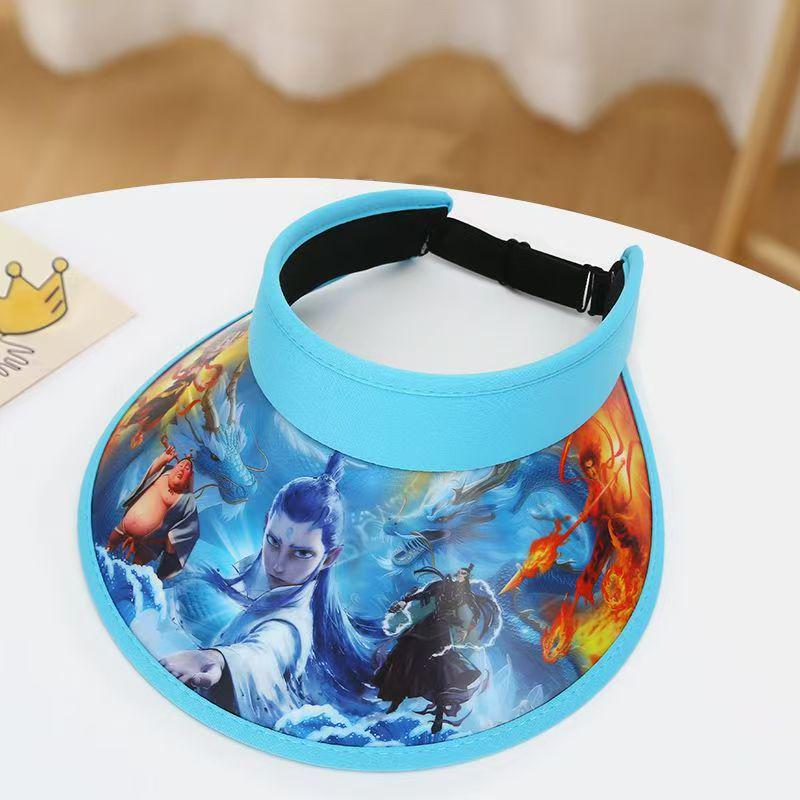 Kids Cartoon Sun Hat: Cute, Unisex, Open-Top Design, UV Protection One Size
