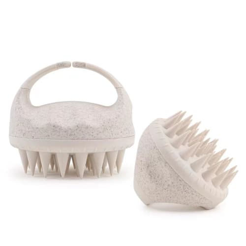 WOVTE Scalp Massage Brush, Scalp Cleansing Brush, Scalp Care, Silicone Head Massager, Wet/Dry Use, Unisex (Off-White)
