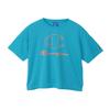 Champion Short Sleeve Round Odor UV Graphic Logo Print Women's T-Shirt, Turquoise, CW-ZS305, Neck, Antibacterial, Resistant, Quick-Drying, Protection,