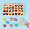 Wooden Magnetic Fishing Game, Fine Motor Skill Toy ABC Alphabet Color Sorting Puzzle, Montessori Letters Cognition Preschool Gift with 2 Pole