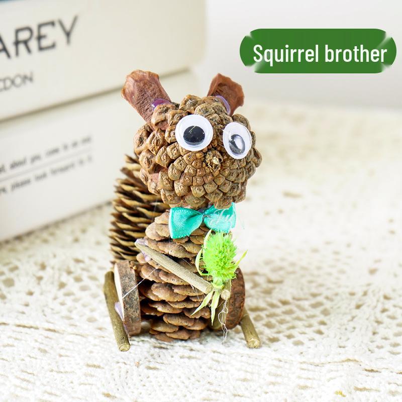 Handmade DIY Dried Flower Kit: Wood Chips, Branches, Pine Cones, Animals - Educational Parent-Child Creative Christmas Activity