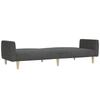 2 Seater Sleeper Sofa in Dark Gray Fabric